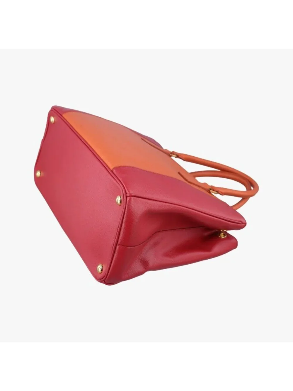 Prada Galleria Orange Red Saffiano Leather 14 Shoulder Bag